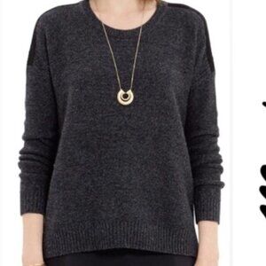Madewell Suede Stripe Texture Sweater Dark Gray S